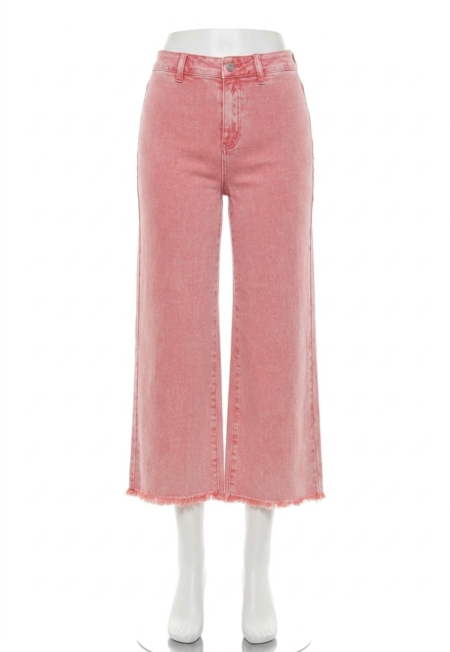 NEW ZENANA ash denim capris in pink